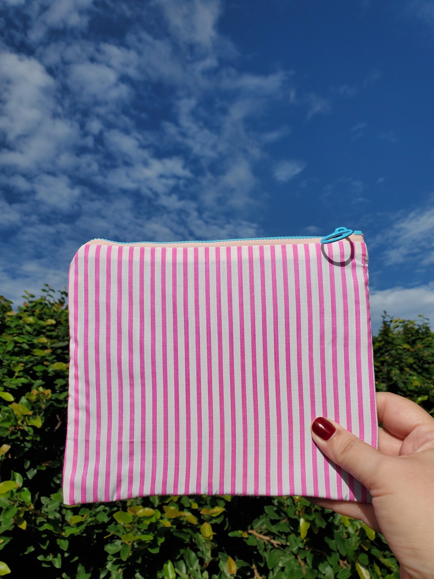 Pink Stripes Small Pouch