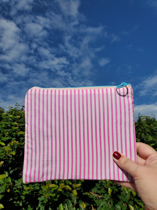 Pink Stripes Small Pouch